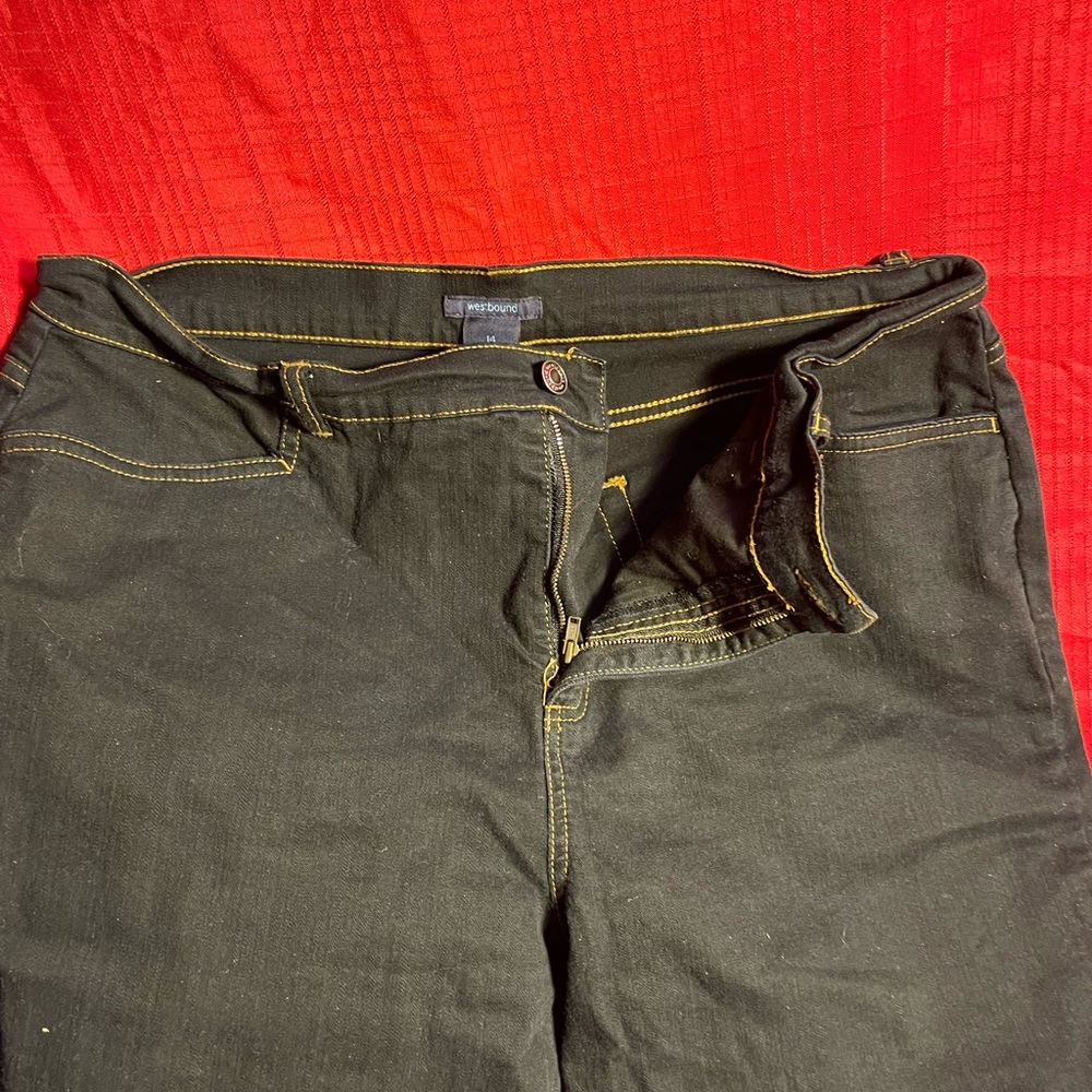Dark blue jeans